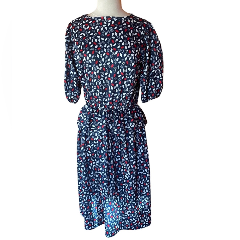Vintage Poly Peplum Dress‎